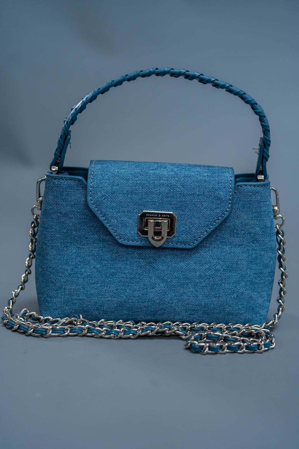 Braided Strap Top Handle Bag