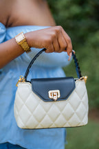 Braided Strap Top Handle Bag